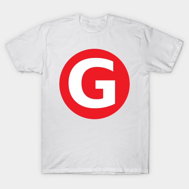 Letter G Big Red Dot Letters & Numbers T-Shirt by skycloudpics